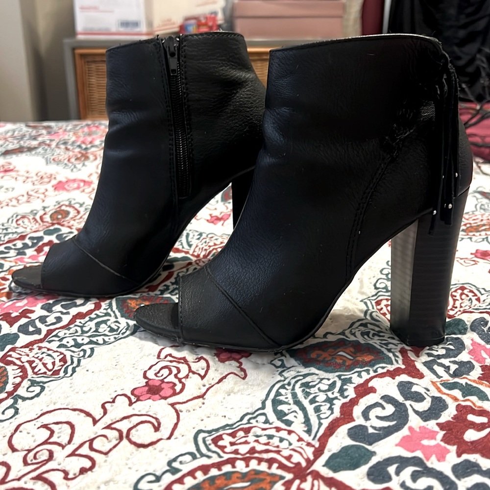 **2/$40** Black peep toe booties